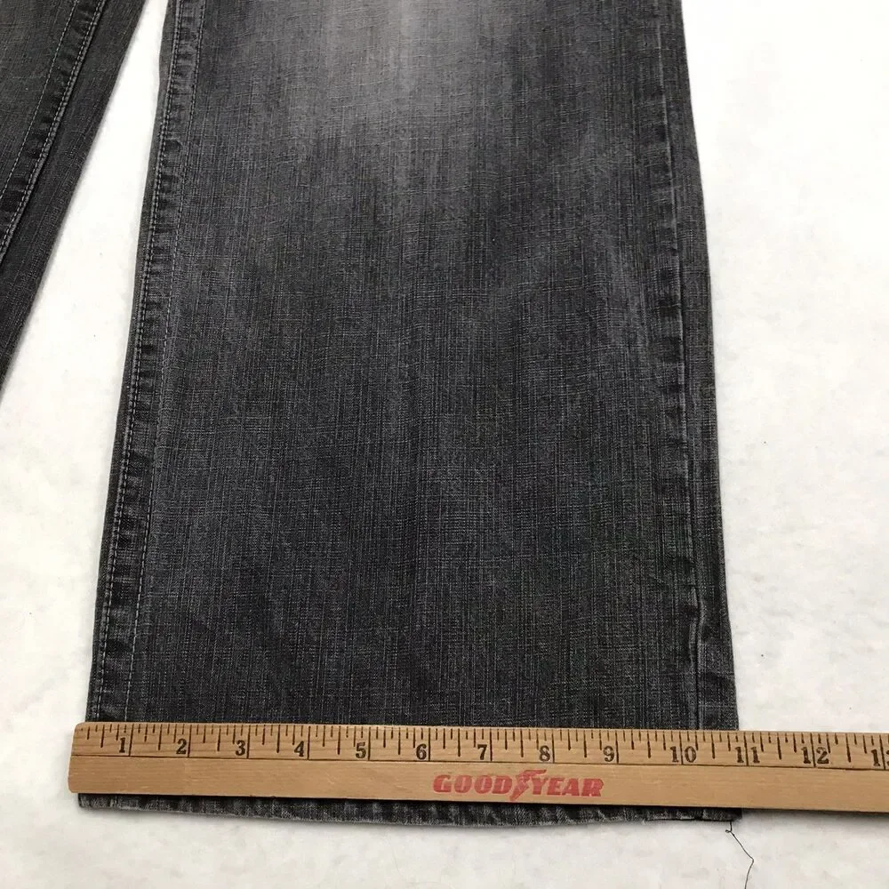 Vintage AVIREX Eagle Baggy Wide Leg Jeans Men 38x34 Gray Faded Y2K Hip Hop Skate